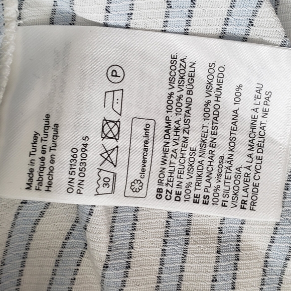 H&M blue white stripe tie side apron top NWT - Picture 7 of 9